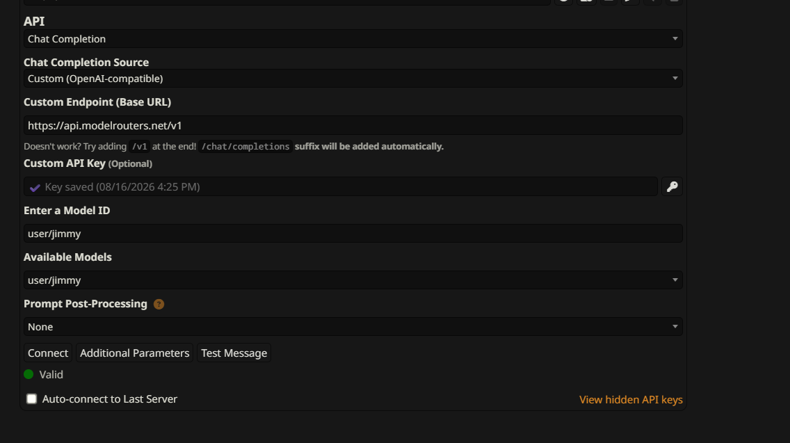 Desktop chat client connected to ModelRouters through a custom OpenAI-compatible base URL